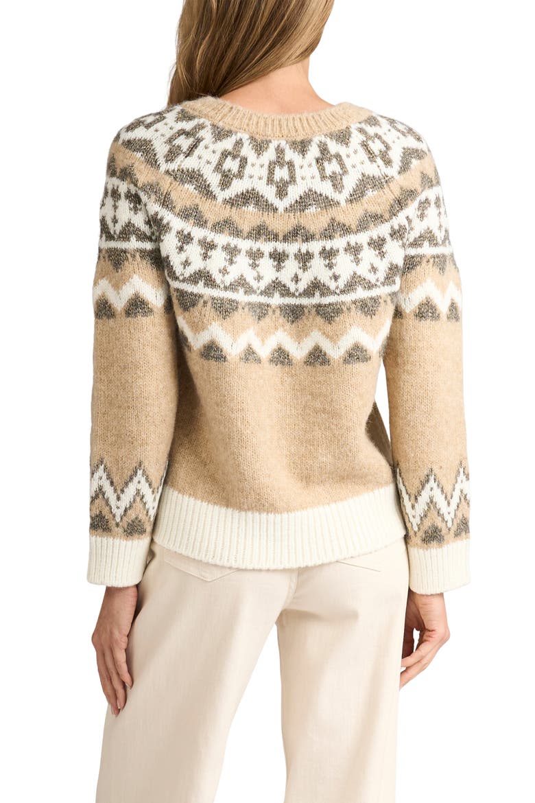 Janis Fair Isle Sweater, Alternate, color, NEW BISCOTTI