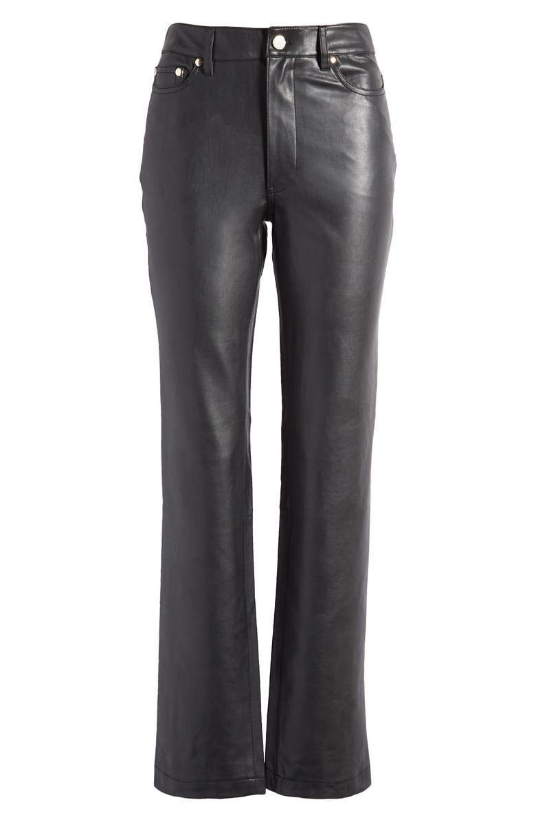 River Island Faux Leather Straight Leg Pants, Alternate, color,