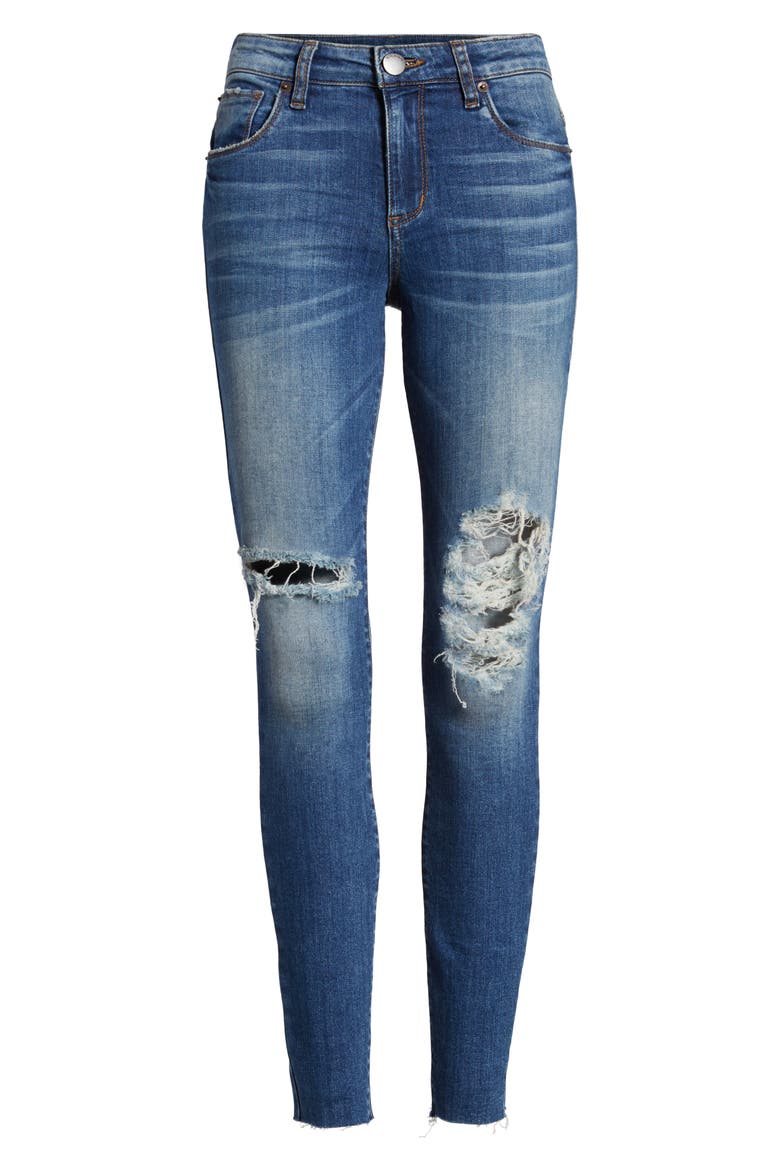 Emma Raw Hem Ankle Skinny Jeans, Alternate, color, NORTH STONE VIEW