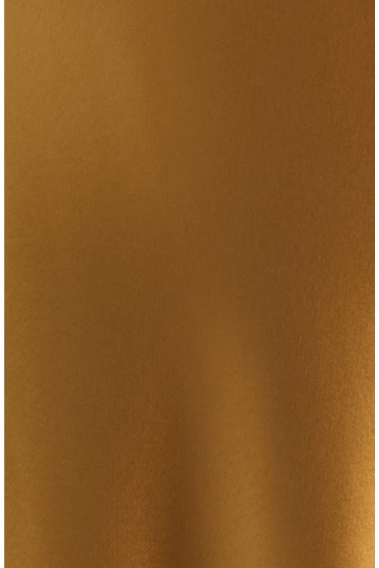 Sienne Lace Trim Satin Midi Dress, Alternate, color, HONEY BRONZE/ BLACK