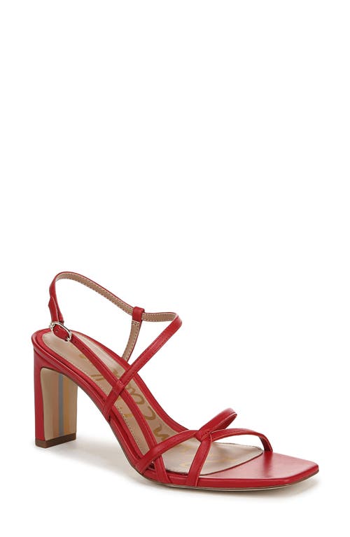 Sam Edelman Zariah Womens Lace-up Open-toe Strappy Sandals In Summer Red