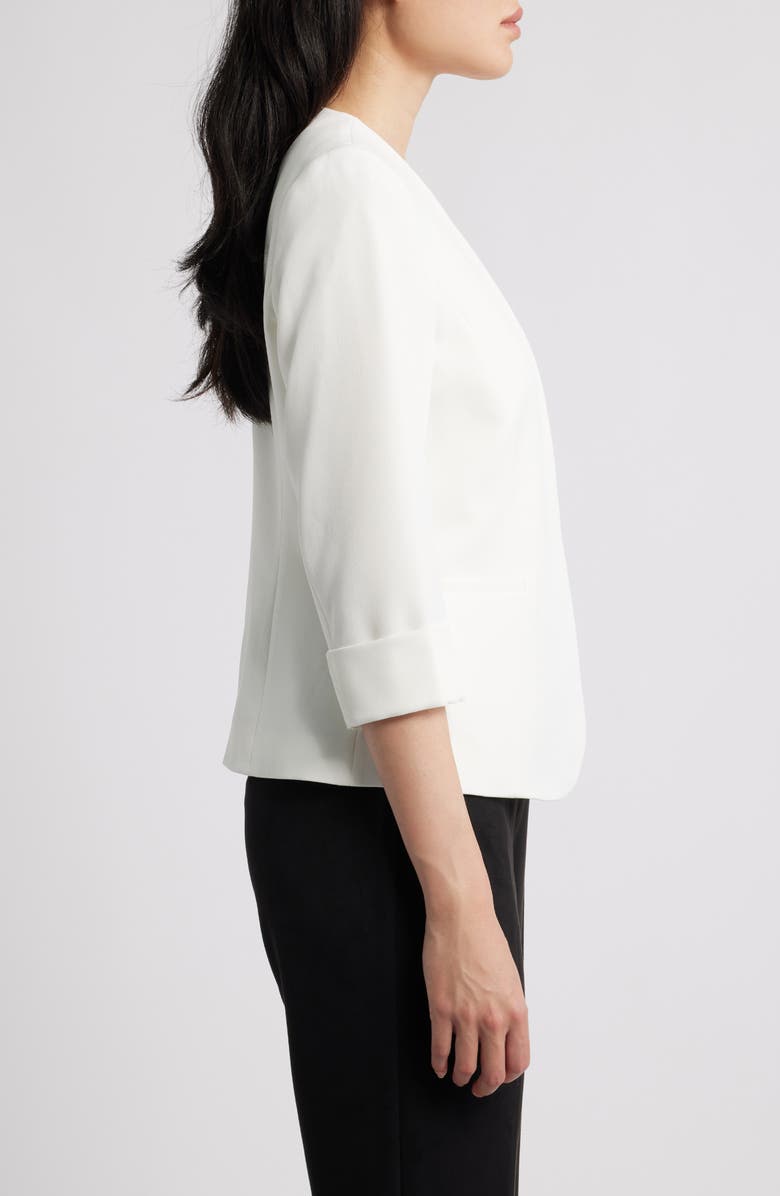 KASPER Stretch Crepe Blazer, Alternate, color, Vanilla Ice