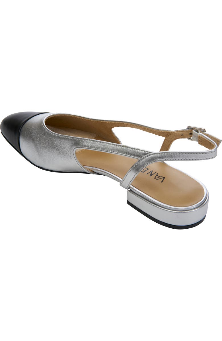 VANELi Tisha Cap Toe Slingback Flat, Alternate, color, Silver