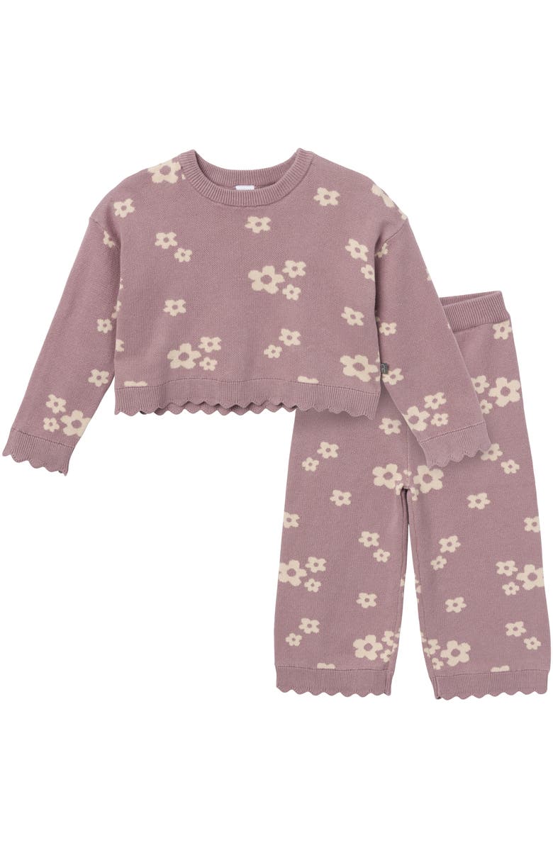 Modern Moments<sup>™</sup> by Gerber Scalloped Sweater & Pant Set, Main, color, Medium Lilac