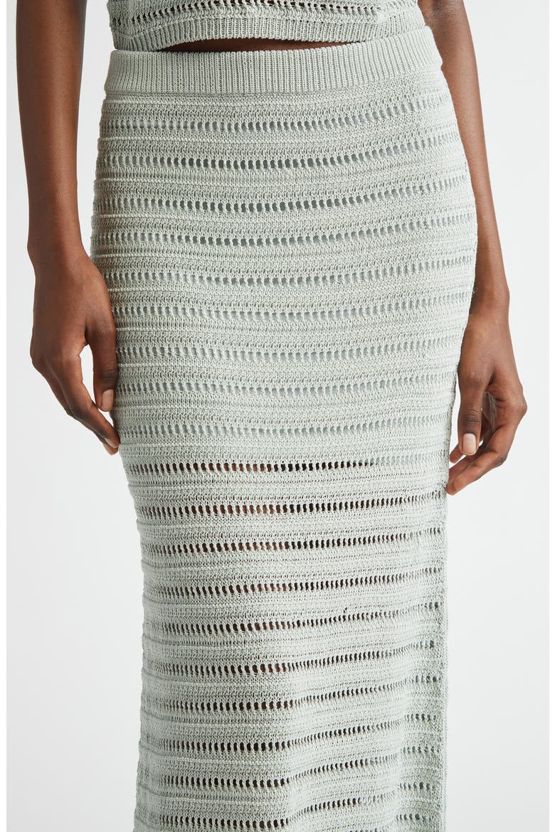 Lana Open Stitch Cotton Blend Maxi Skirt, Alternate, color, CASCADE