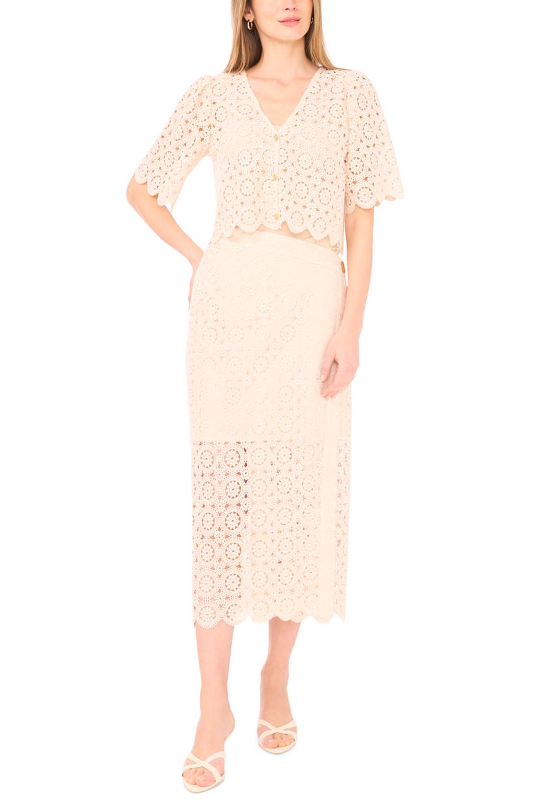 Eyelet Lace Midi Skirt, Alternate, color, EGGNOG