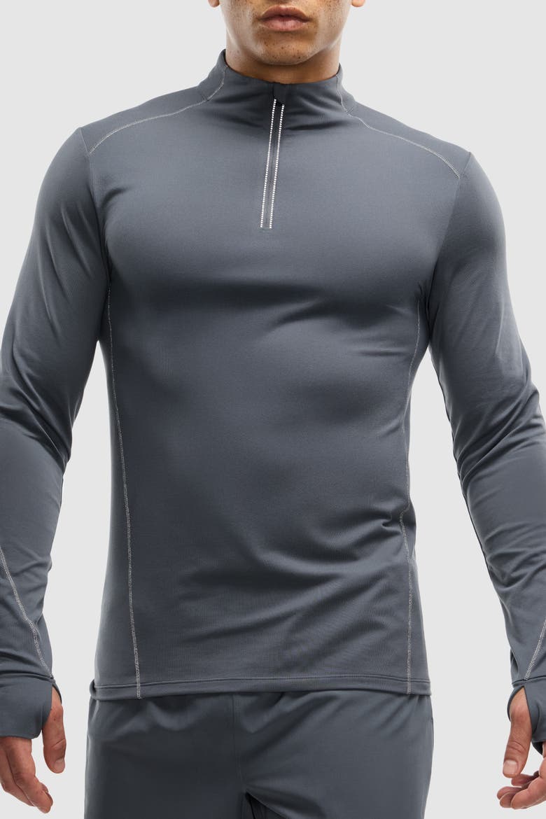 Men's Active Brushed Jersey ¼ Zip, Main, color, Dark Grey