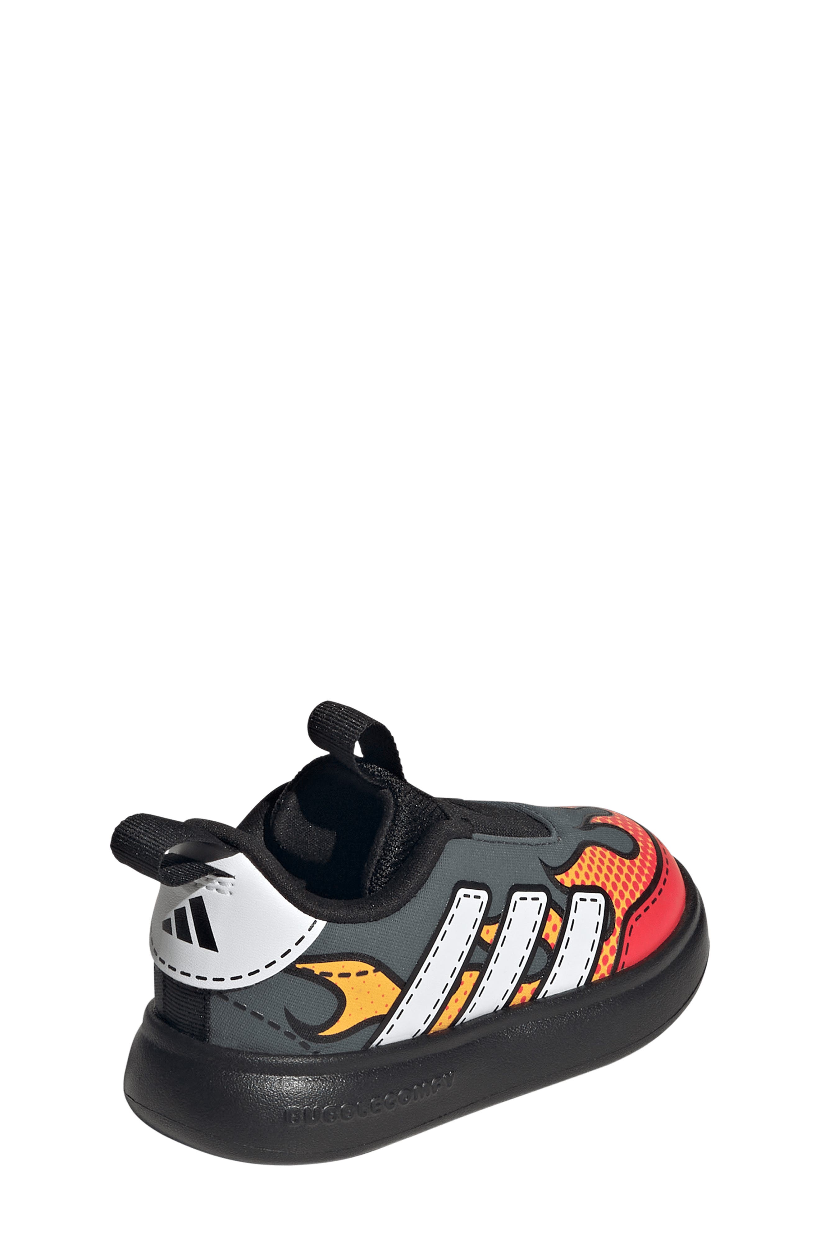 adidas Kids' Bubblecomfy Knit Slip-On Sneaker, Alternate, color, Grey/ White/ Lucid Red