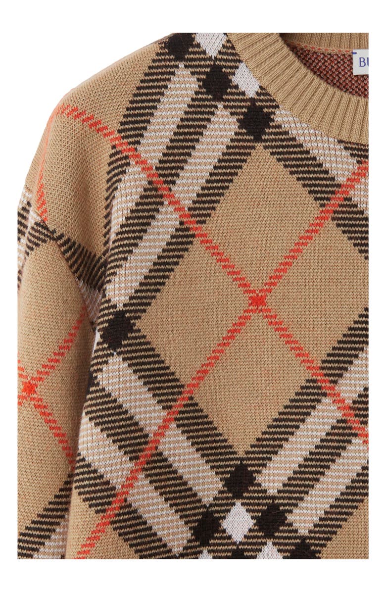 Burberry Check Wool Mohair Blend Sweater, Alternate, color, Sand