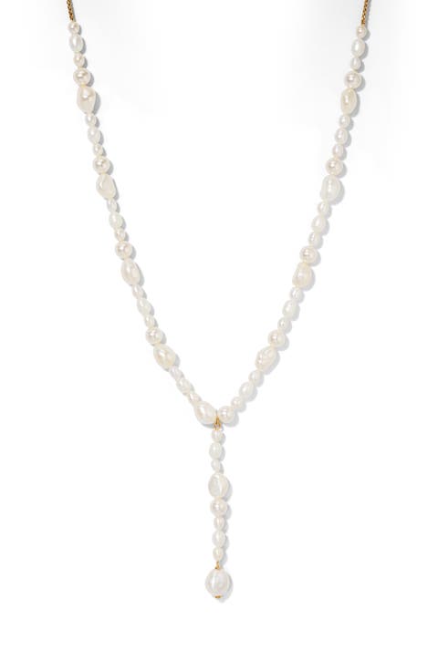 London Beaded Cultured Pearl Y-Necklace