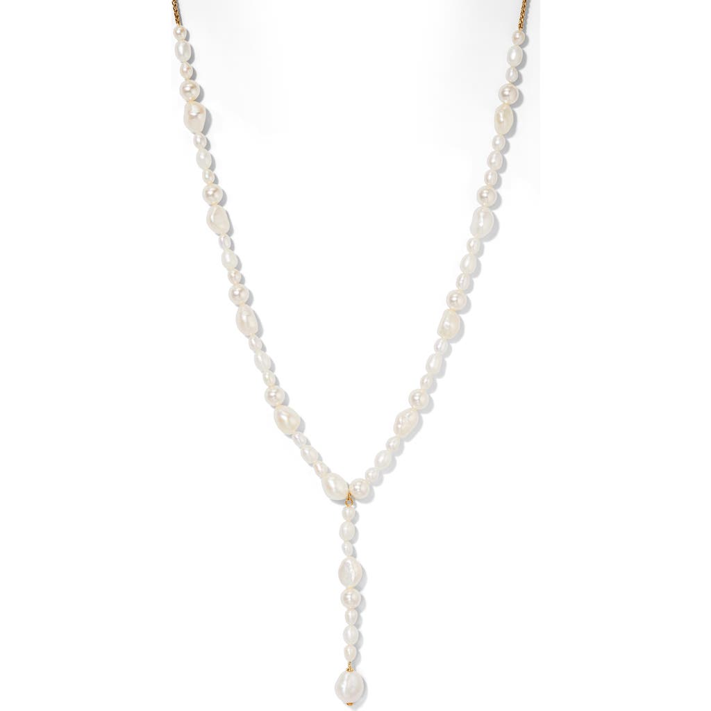 Nadri London Beaded Cultured Pearl Y-necklace In Gold