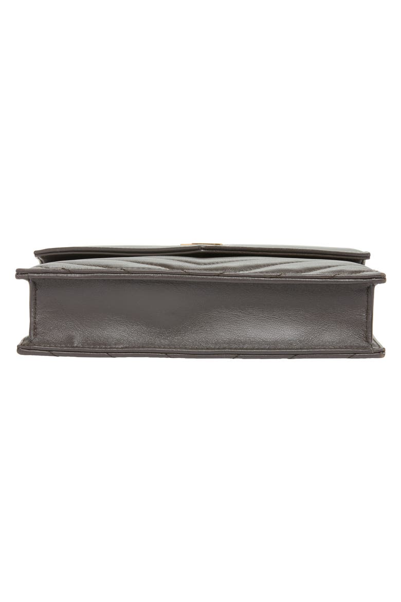 Cassandre Quilted Leather Wallet on a Chain, Alternate, color, URBAN GREY