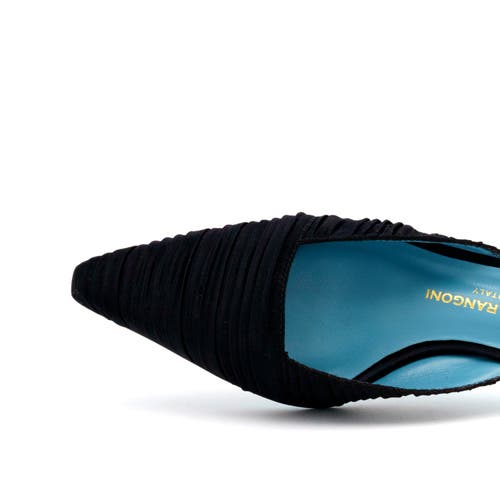Valentina Rangoni Virgilo Low Heel Mule In Black Plisse