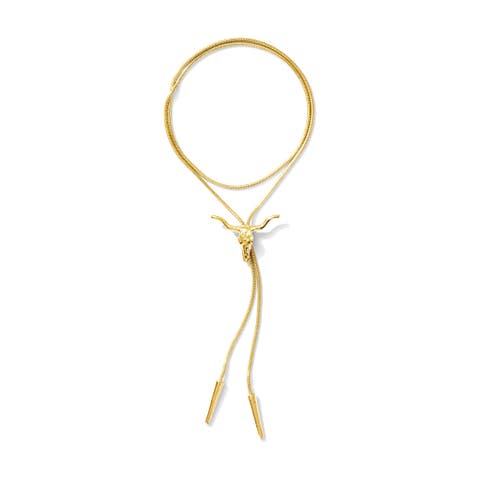 14K Gold-Plated Bolo Tie Necklace