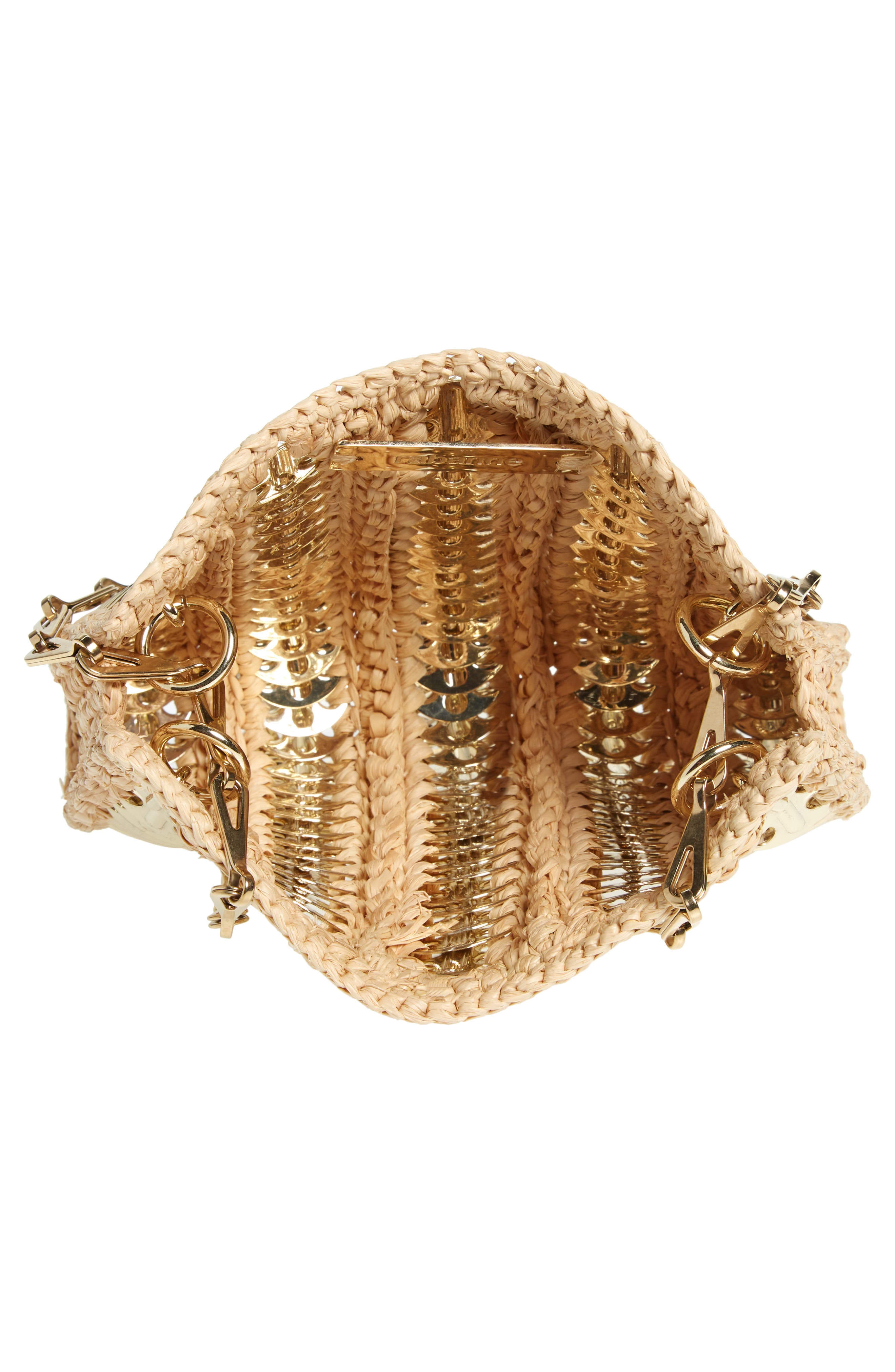 Rabanne Small 1969 Raffia Shoulder Bag, Alternate, color, 