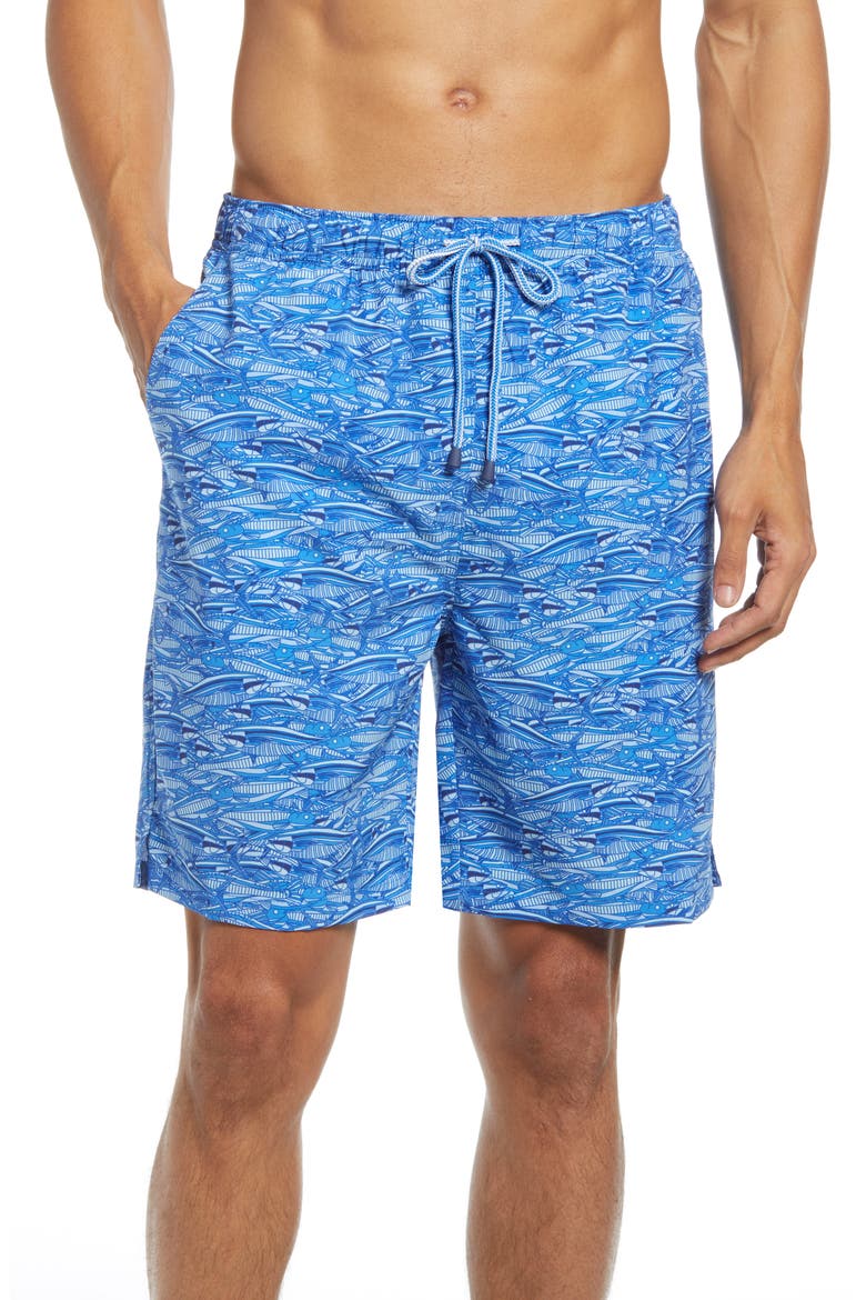 Feeding Frenzy Swim Trunks, Main, color, ATLANTIC BLUE