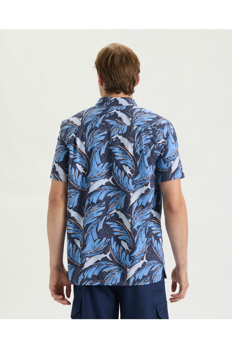 Palm Promenade Woven Shirt, Alternate, color, Midnight