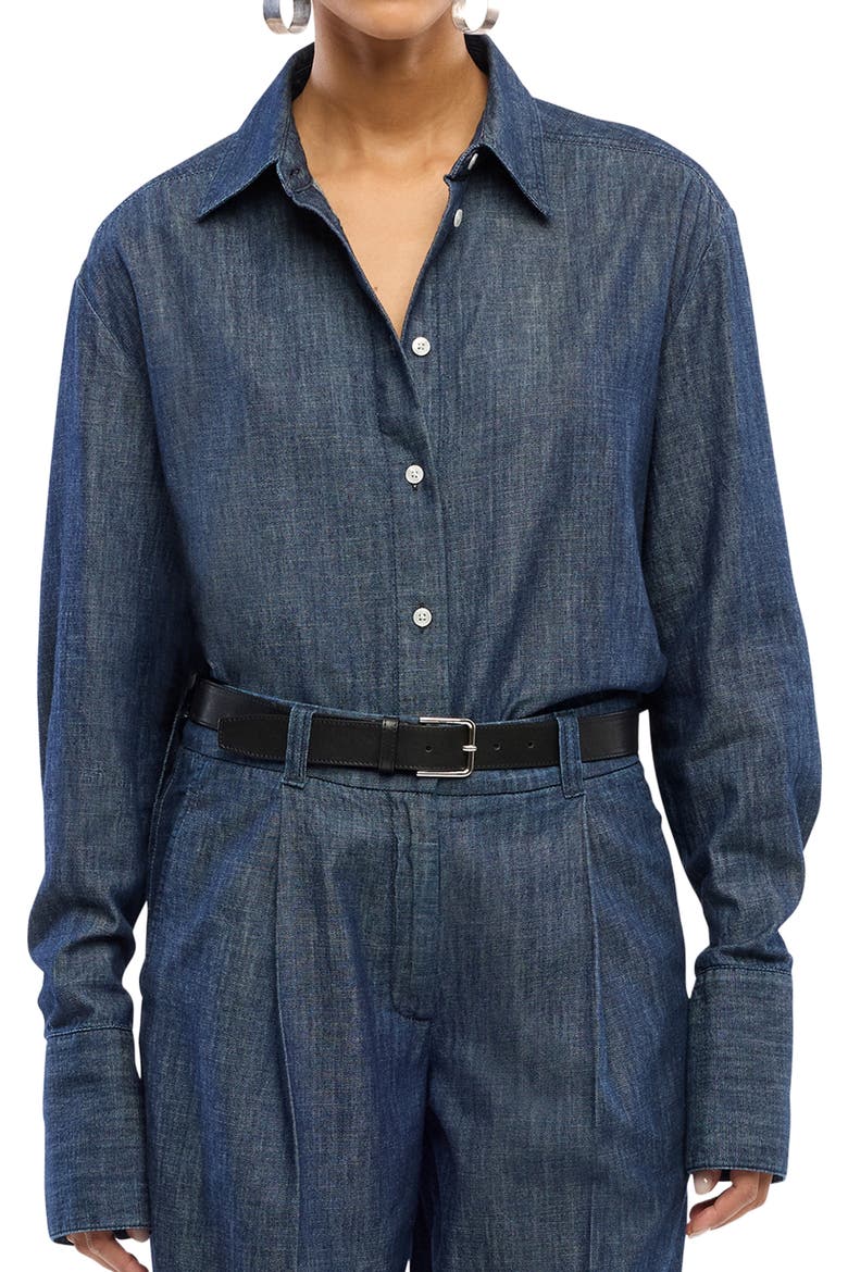 Chambray Shirt, Alternate, color, DARK BLUE