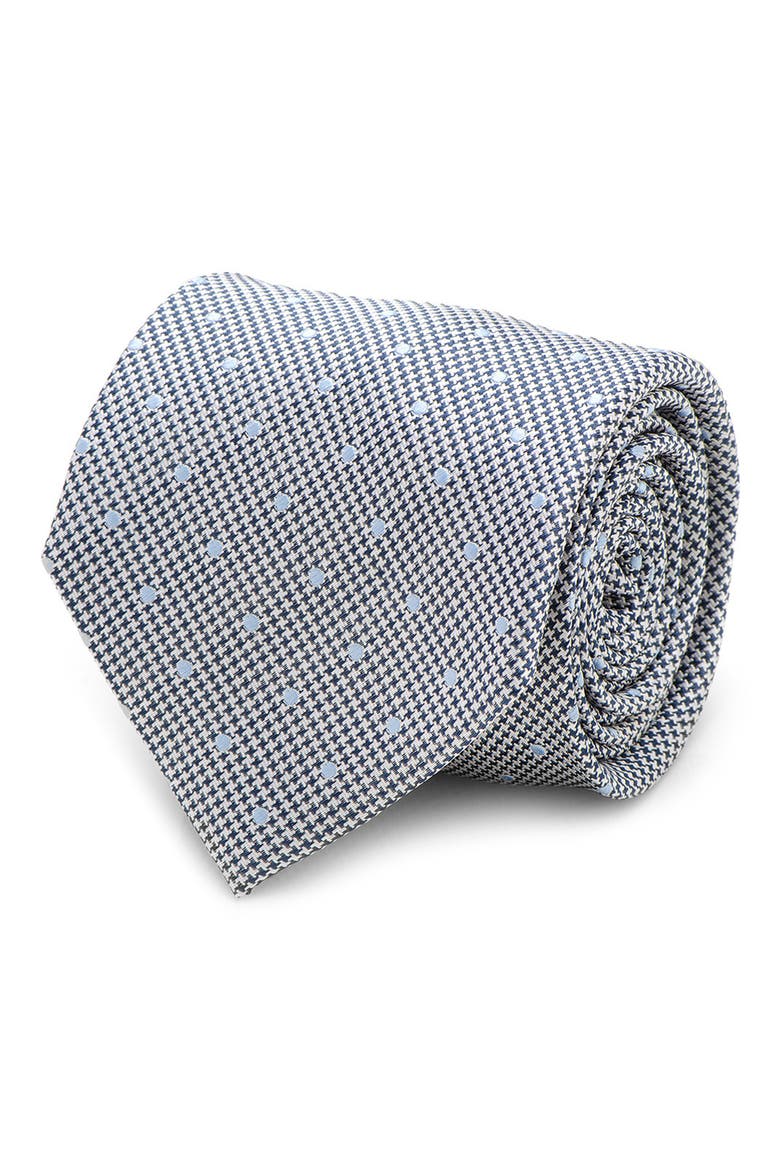 Houndstooth Dot Silk Tie, Main, color, GRAY
