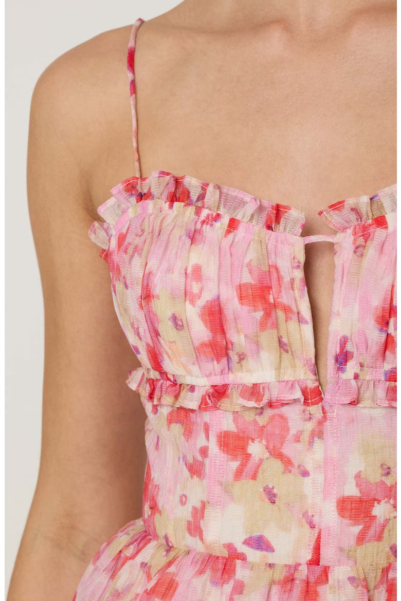 Vonnessa Floral Print Tiered Maxi Dress, Alternate, color, PINK CORAL MULTI