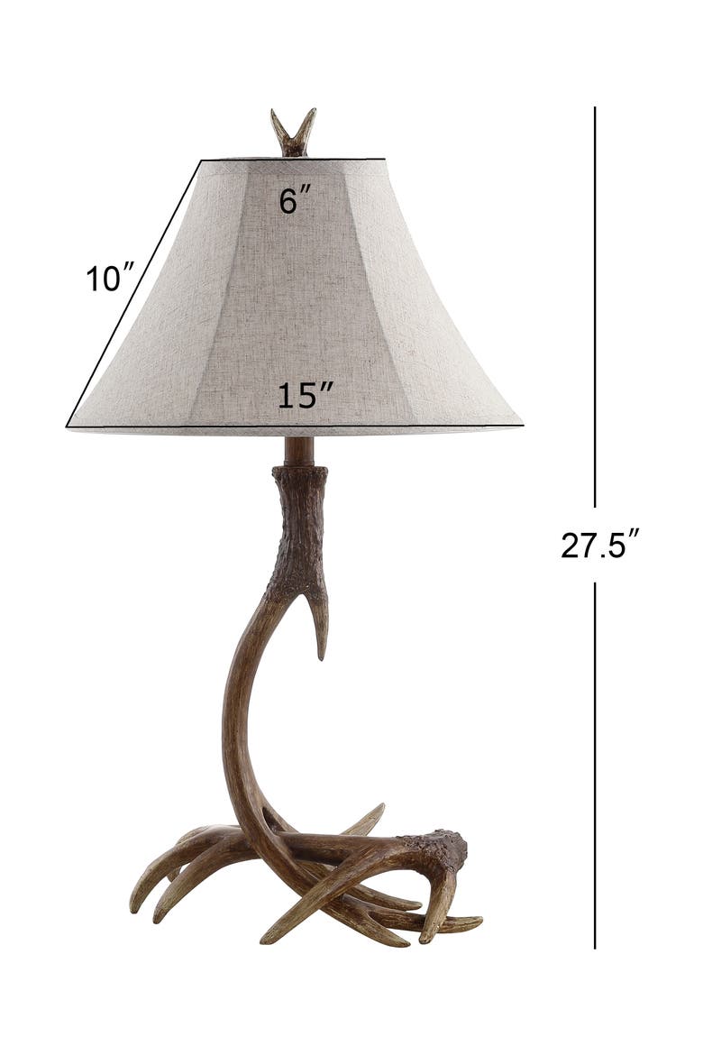 Antler 27.5" Rustic Resin LED Table Lamp, Alternate, color, Brown