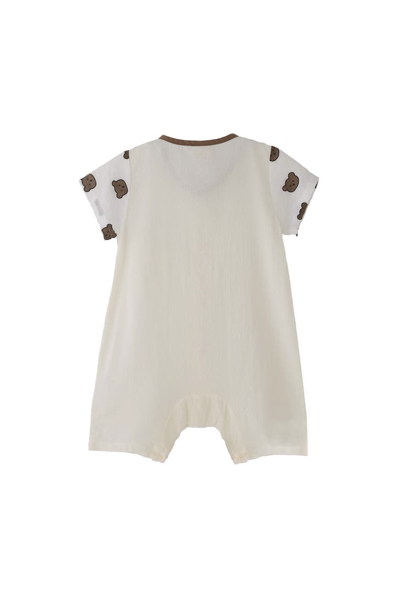 Bear Romper, Alternate, color, Ivory