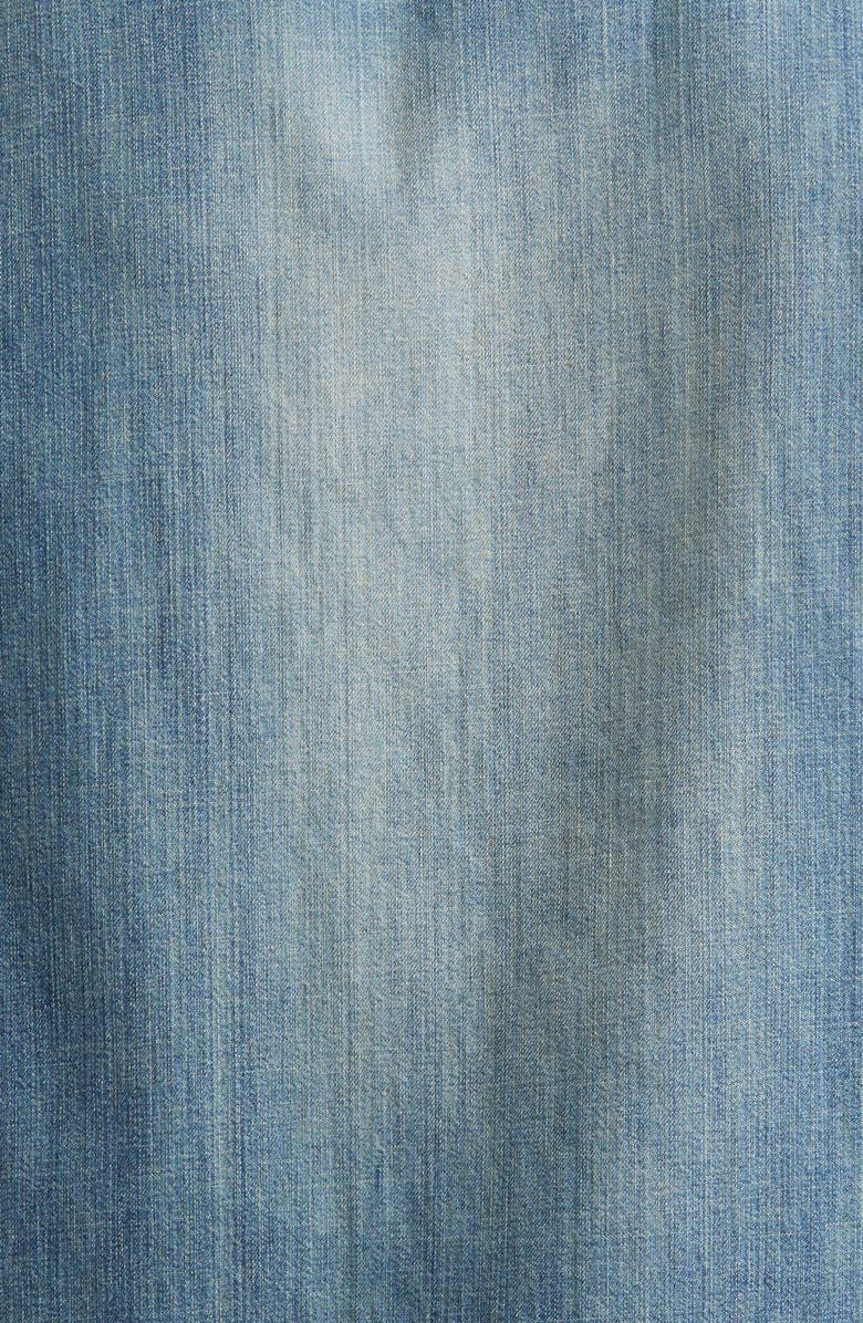 Balmain Short Sleeve Light Denim Pajama Shirt, Alternate, color, 6Ew Blue