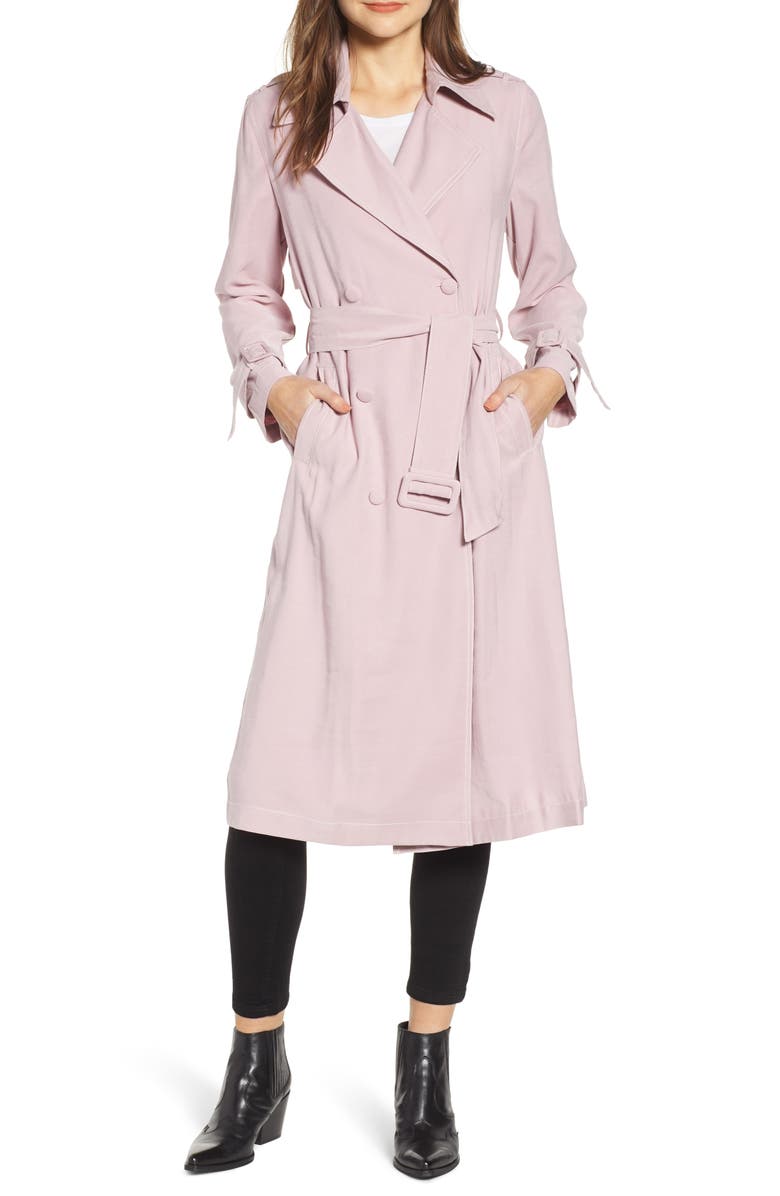 MOON RIVER Draped Trench Coat, Alternate, color, 