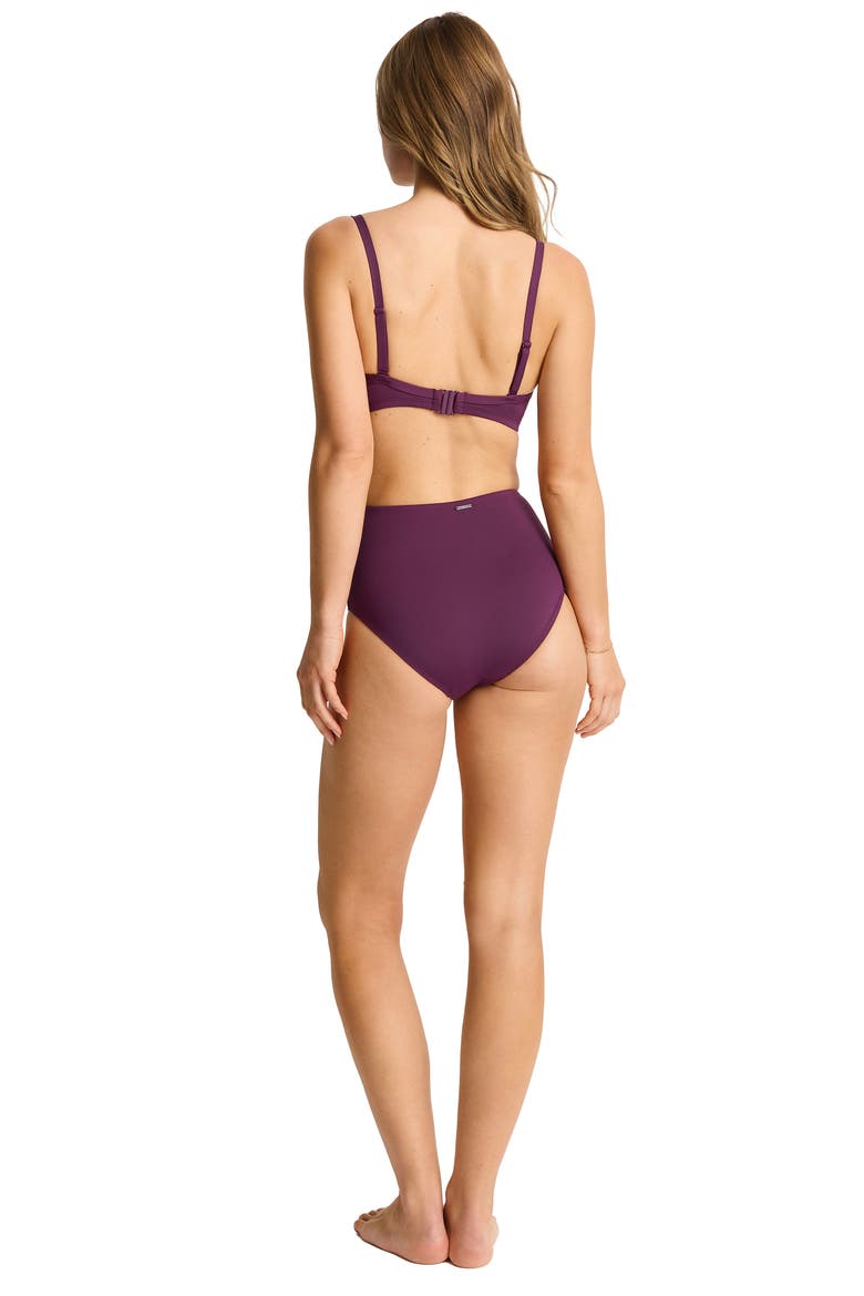 Cross Front D- & DD-Cup Molded Underwire Bikini Top, Alternate, color, CLARET
