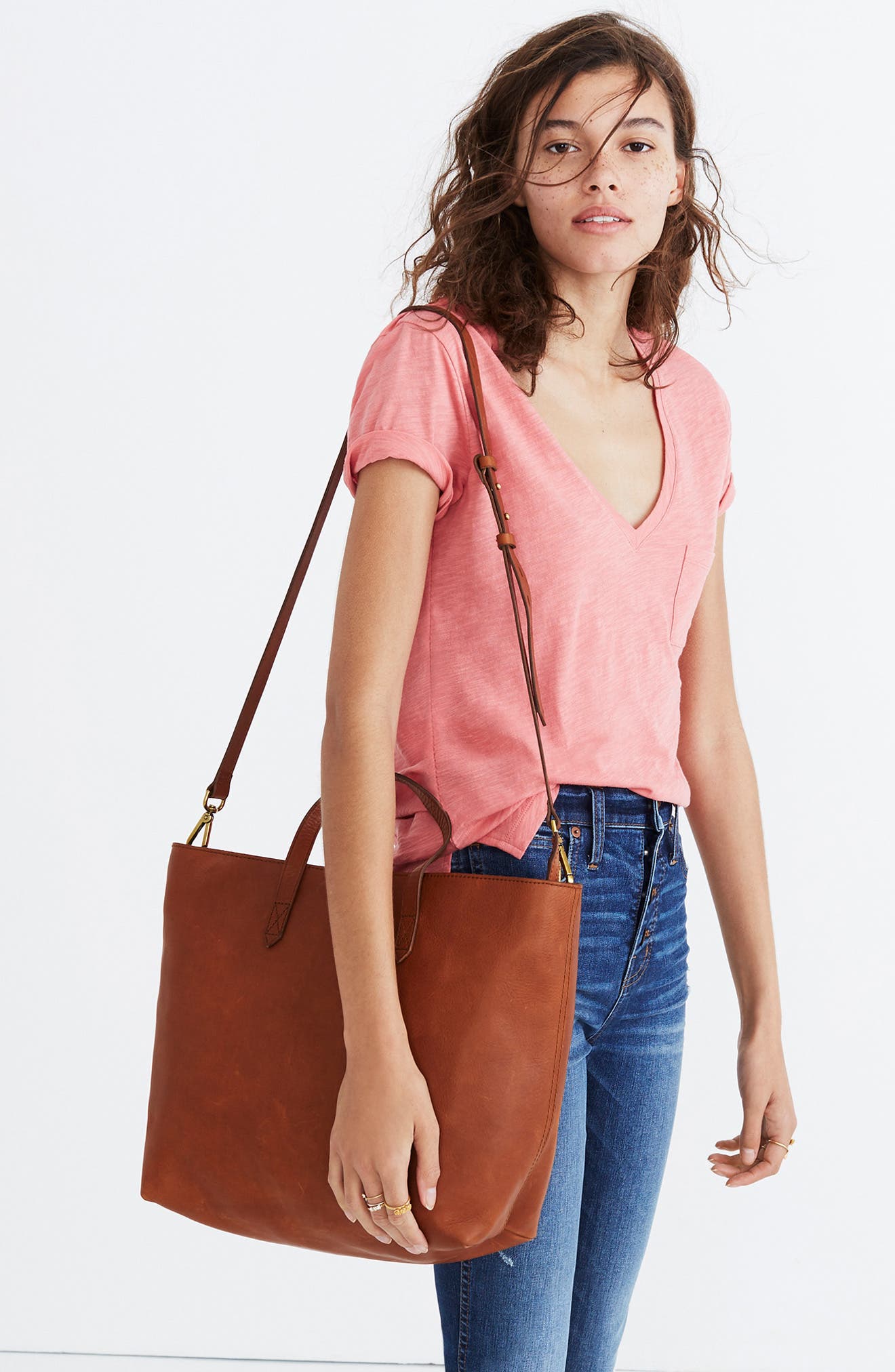 Zip Top Transport Leather Carryall, Alternate, color, ENGLISH SADDLE