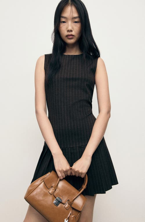 Mango Sleeveless Pleated Minidress In Black