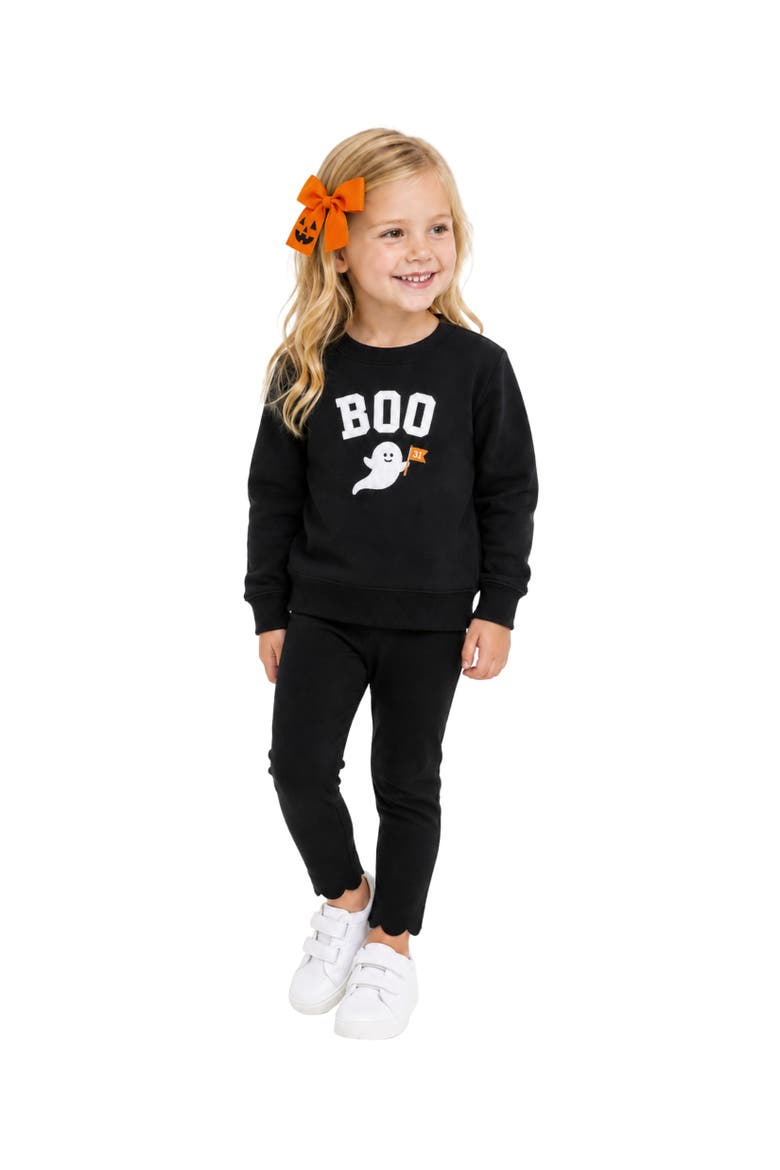 Jack-O-Lantern Halloween Hair Bow, Alternate, color, Orange