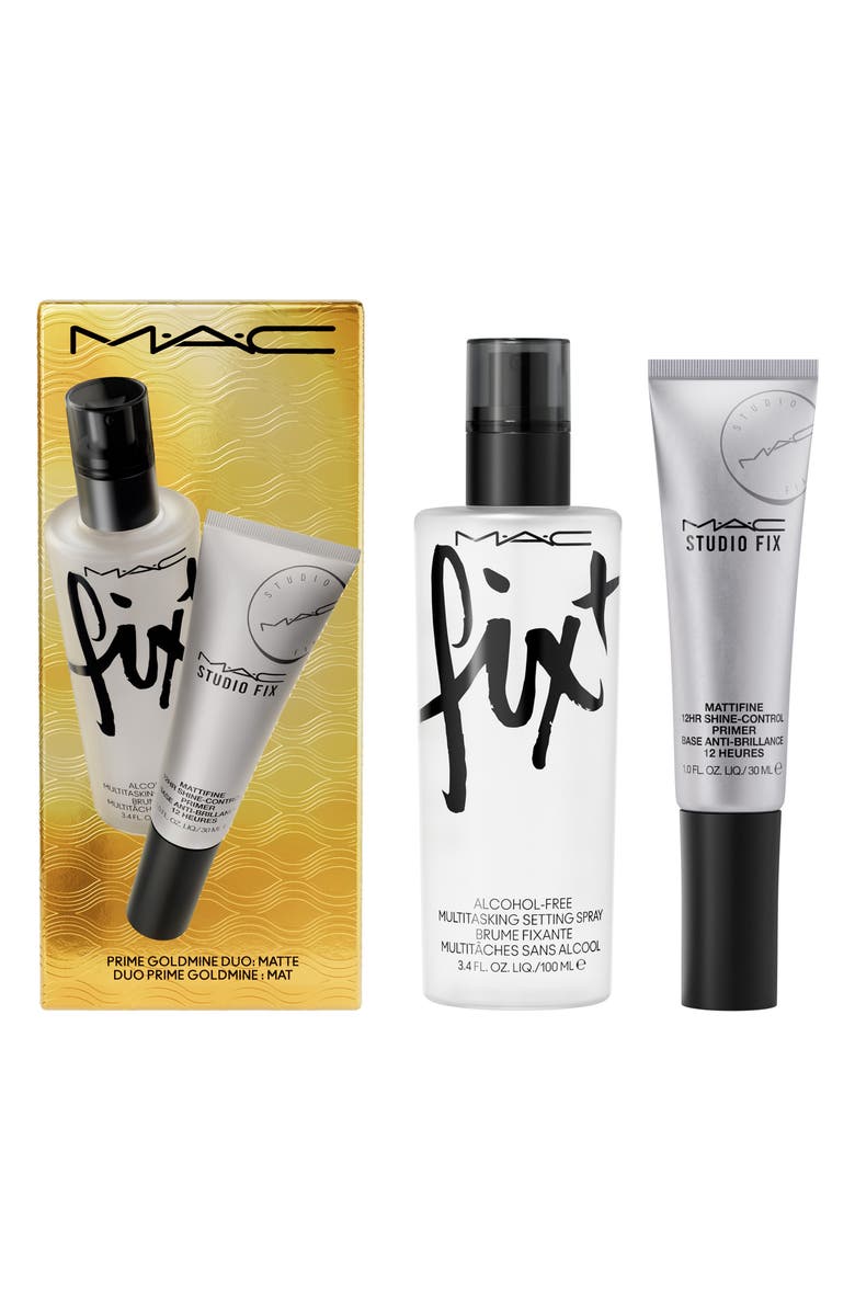 MAC Cosmetics Prime Goldmine Setting Spray + Matte Primer Duo Gift Set $70 Value, Alternate, color, 