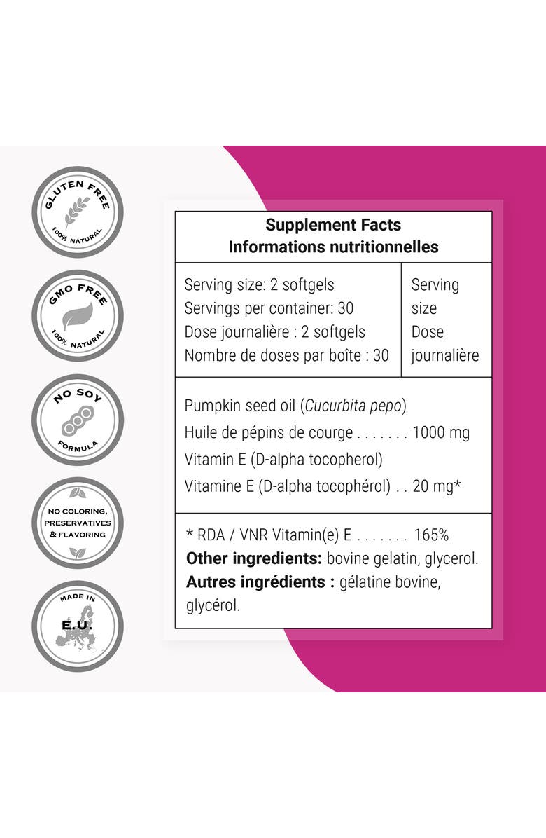 SuperSmart Pumpkin Seed Oil 1000mg, Alternate, color, NO COLOR