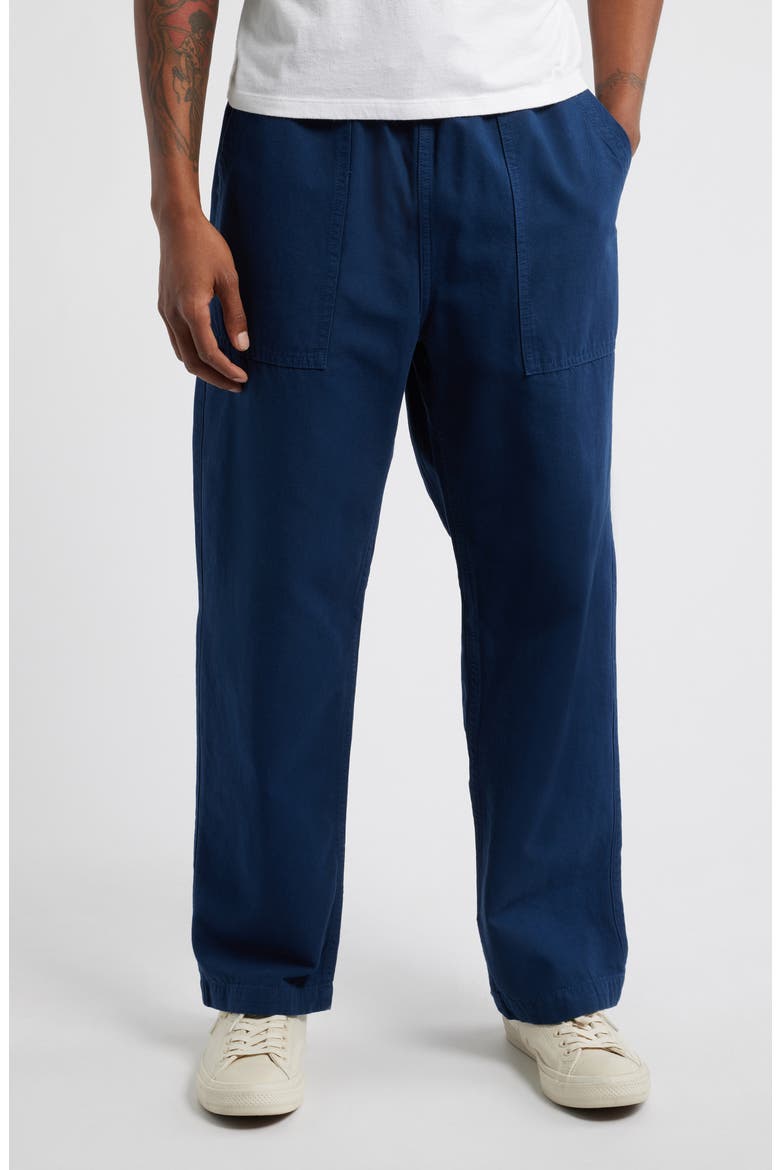 Organic Cotton Canvas Drawstring Chef Pants, Main, color, DARK NAVY