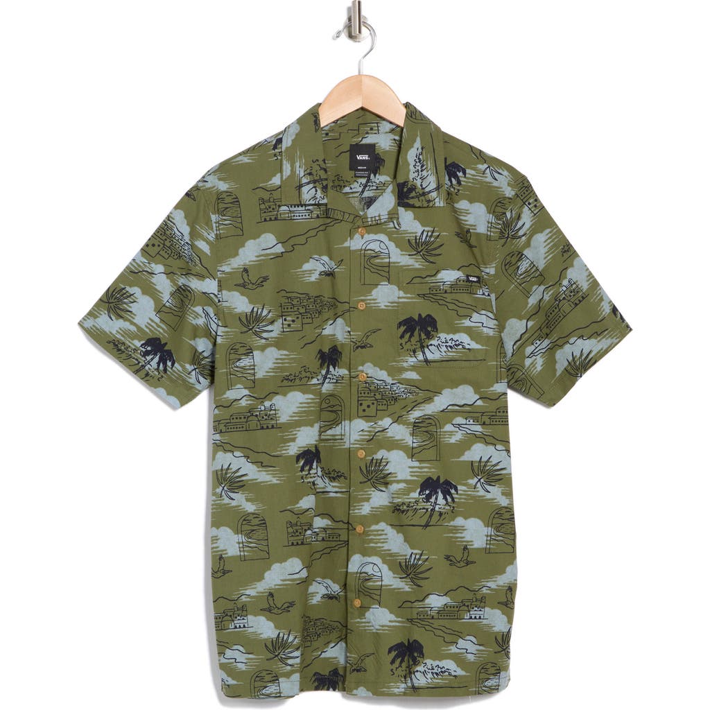 Shop Vans Davista Short Sleeve Shirt In Olivine