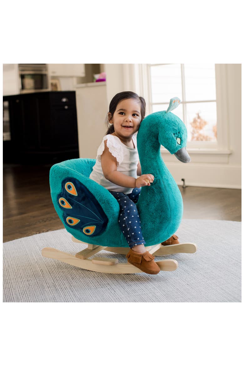 Soft Landing™ Peacock JoyRides™ Rocker, Alternate, color, TURQUOISE