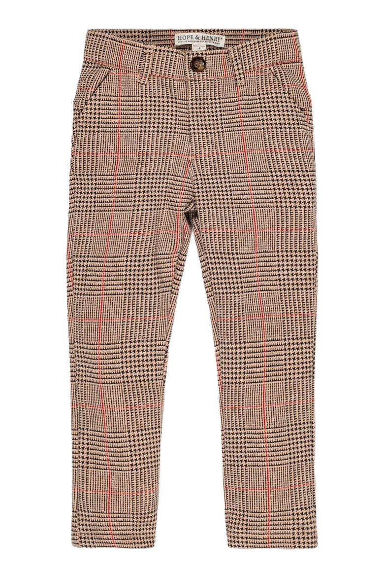Boys' Fleece Suit Pant, Toddler, Main, color, Camel Glen Plaid