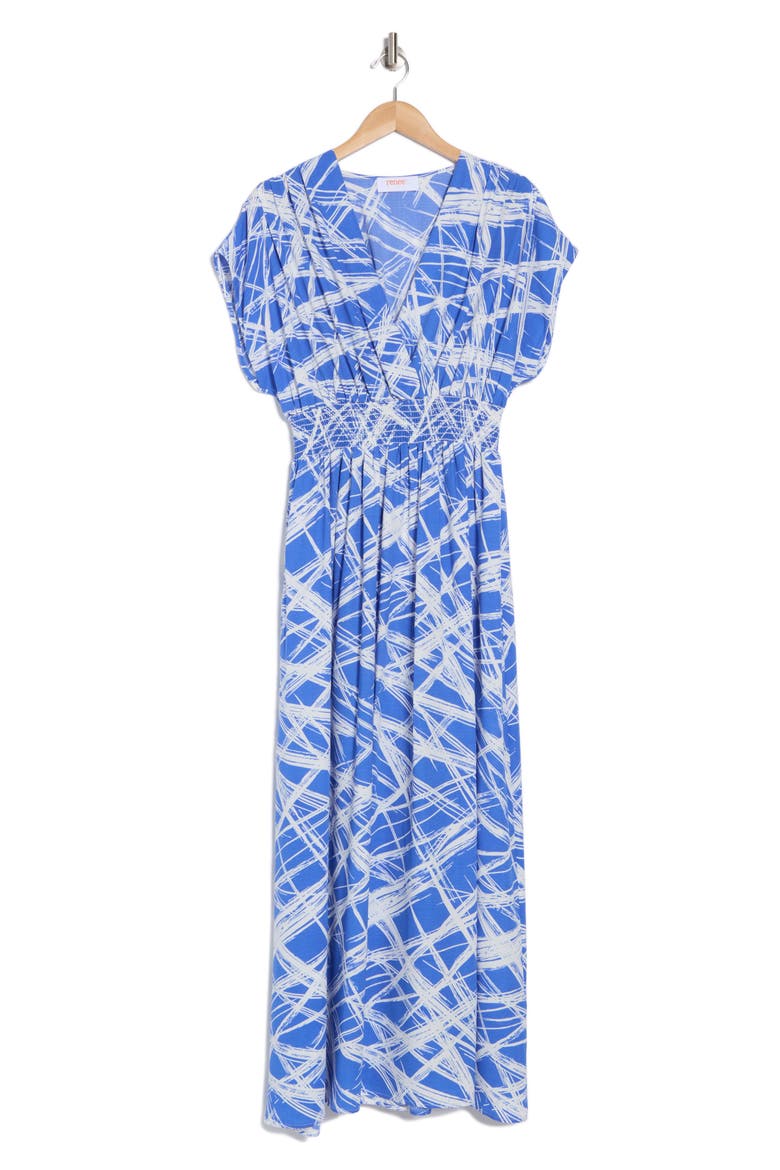 Smocked Waist Maxi Dress, Alternate, color, BLUE