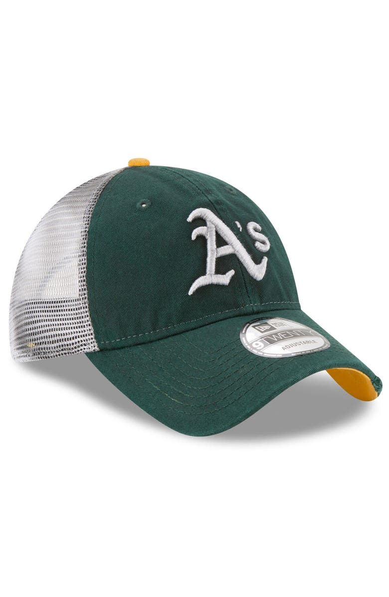 New Era Men's New Era Green Oakland Athletics Team Rustic 9TWENTY Trucker Adjustable Hat, Alternate, color, 