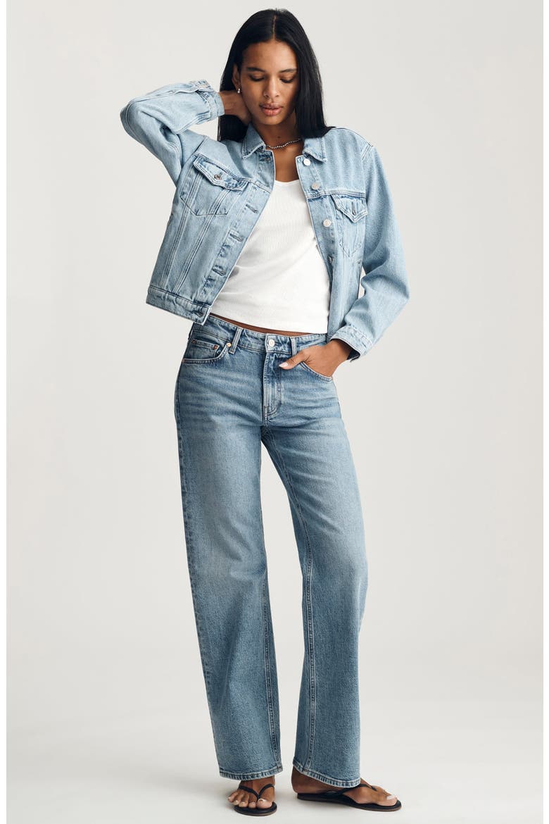 Rubie Denim Trucker Jacket, Alternate, color, BLEACHED ICON