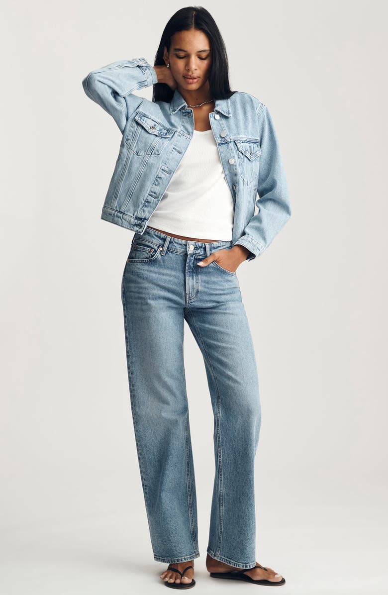 Mavi Jeans Rubie Denim Trucker Jacket, Alternate, color, Bleached Icon