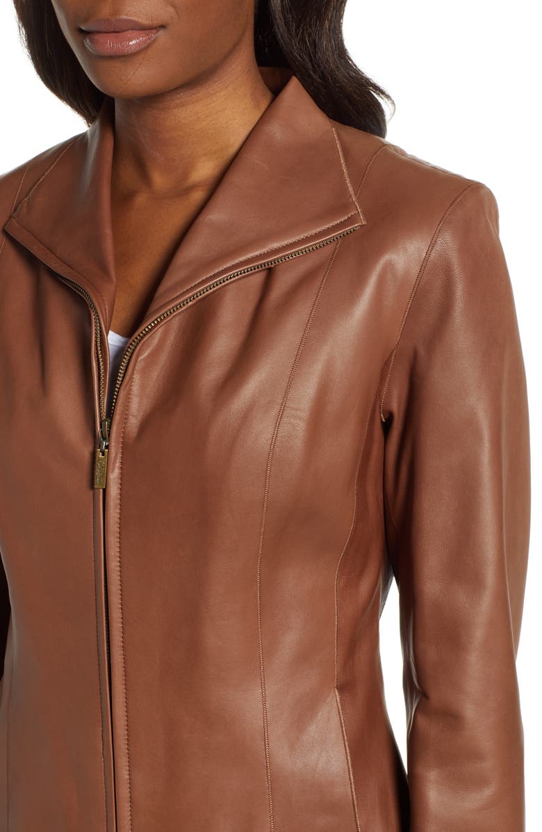 Cole Haan Lambskin Leather Scuba Jacket, Alternate, color, 