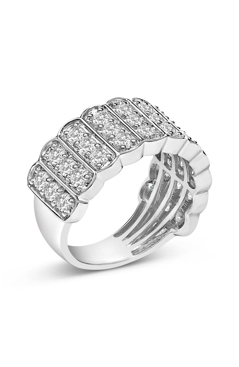 Haus of Brilliance Silver 1 1/2 Cttw Lab Grown Diamond 11 Row Band Ring, Alternate, color, White