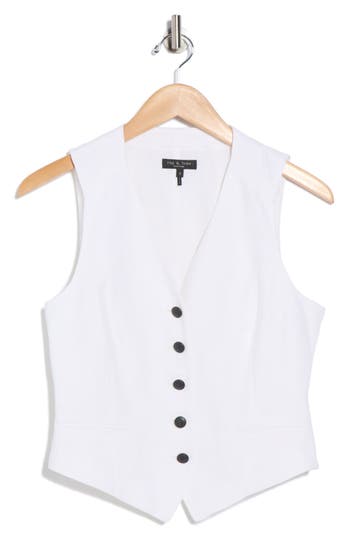 Rag & Bone Cressida Cotton & Linen Vest In White