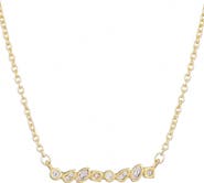 Adornia Dainty Mixed Crystal Bar Pendant Necklace