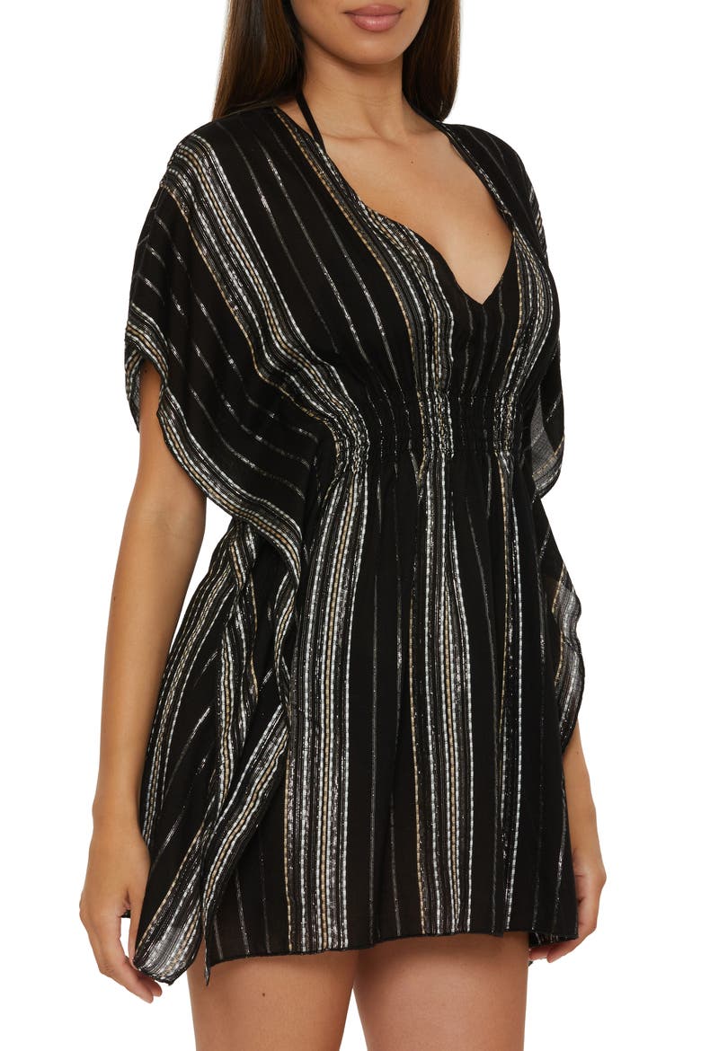 Radiance Woven Cover-Up Tunic, Alternate, color, BLACK/ MULTI