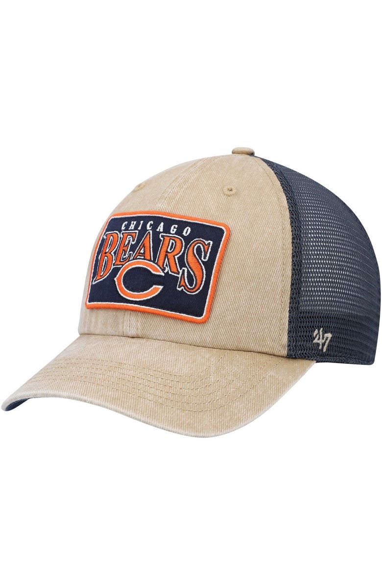 '47 Men's '47 Khaki Chicago Bears Dial Trucker Clean Up Snapback Hat, Main, color,