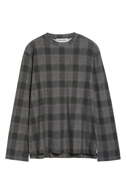 Our Legacy Box Check Long Sleeve T-shirt In Gray