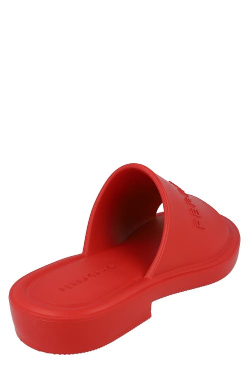 Ferragamo Giuneva Logo Embossed Slides In Red